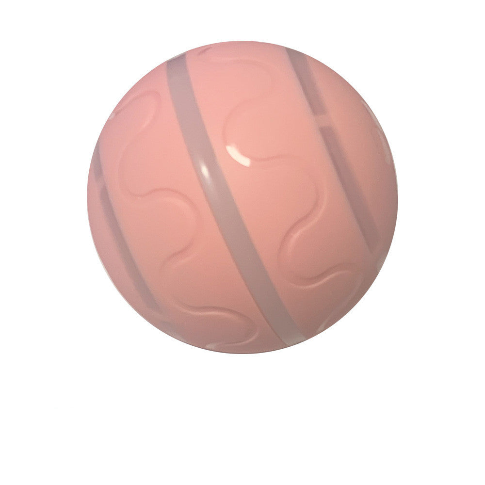 Pink ball with white stripes on a white background